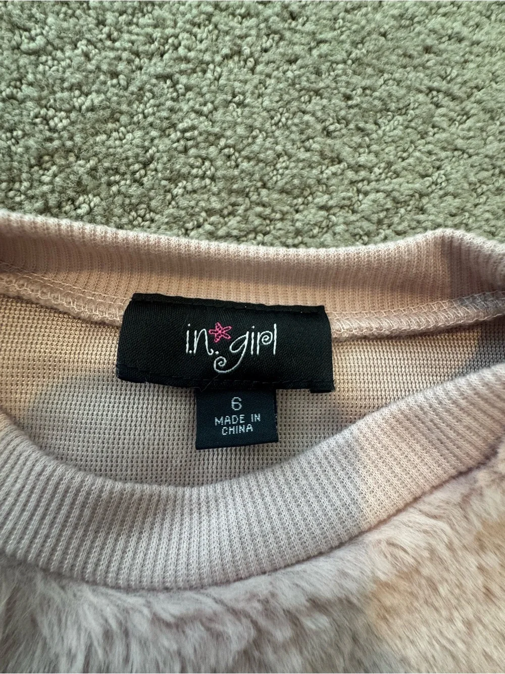 Girls Size 6 Blush Fleece Top & Bow-Print Tulle Skort Matching Set